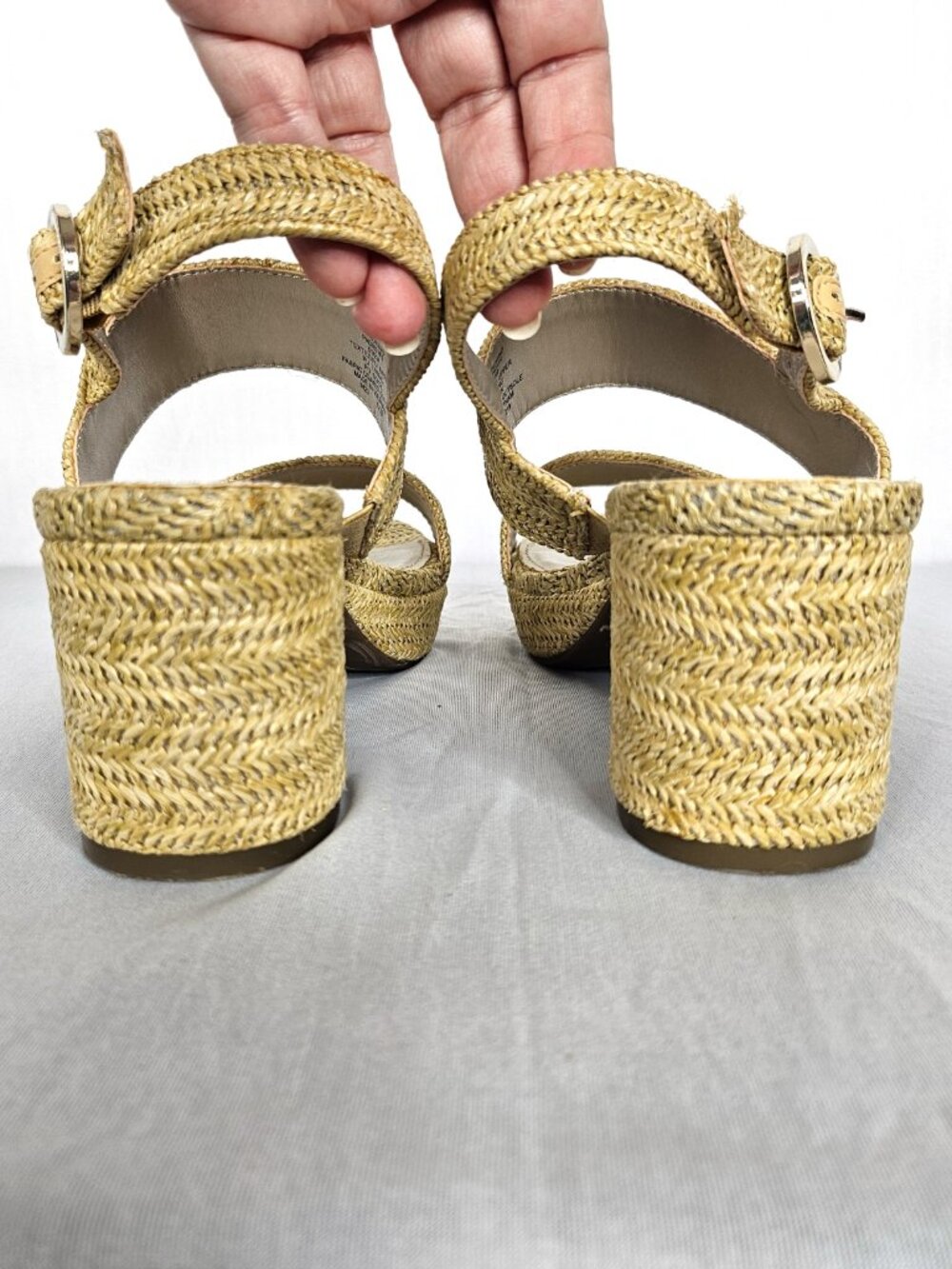 Anne Klein Raffia Platform Sandals | Coastal Resort Heels | Women's Size 6.5 - Picture 5 of 14